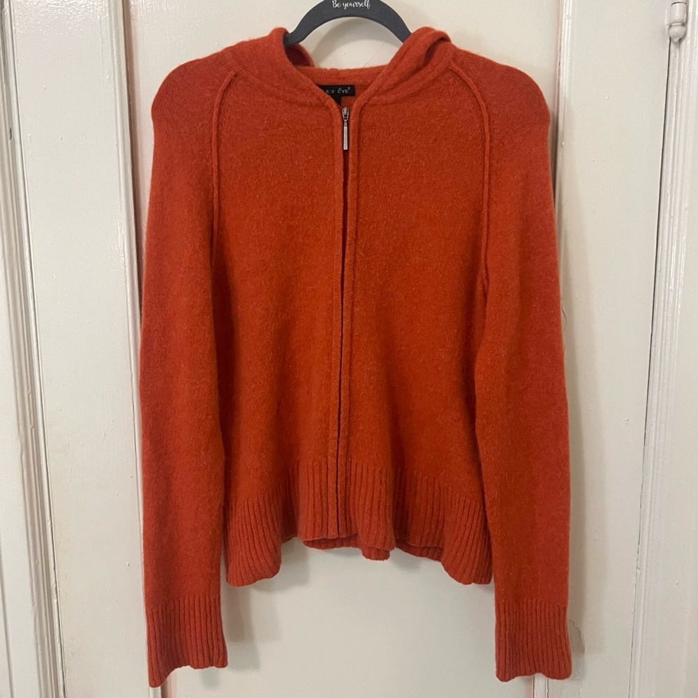WOOL SWEATER Vintage Y2K Lamb Rabbit Hair Hoodie Zip Up Sweatshirt Long Sleeve